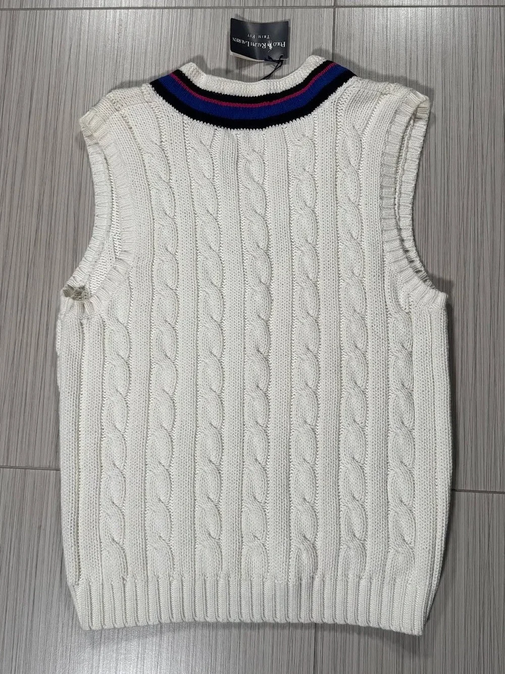 Vintage Polo Ralph Lauren Cable Knit Cricket Sweater Vest (Size XL,